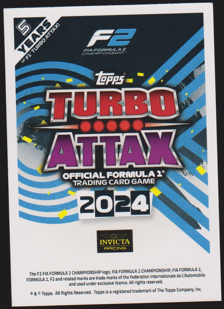 Topps Turbo Attax 2024 Gabriel Bortoleto Invicta Racing Parallel Rare – Bild 2
