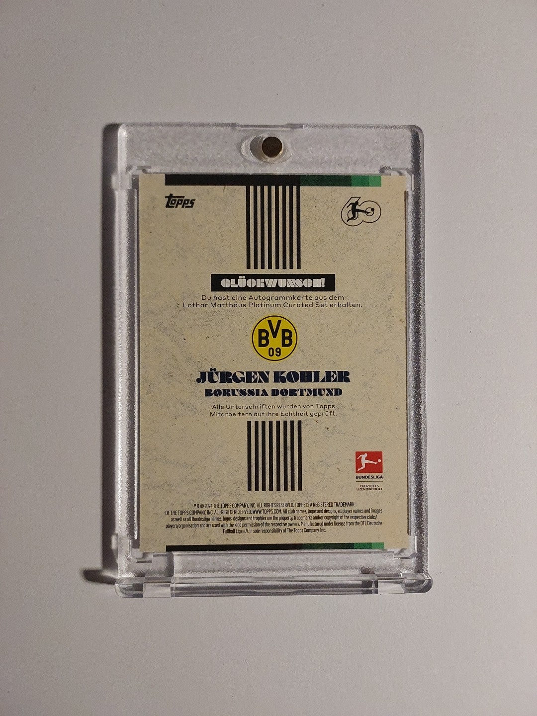 Topps Matthäus Curated 2023-24 Jürgen Kohler Auto Dortmund Parallel 2/49 Rare – Bild 2