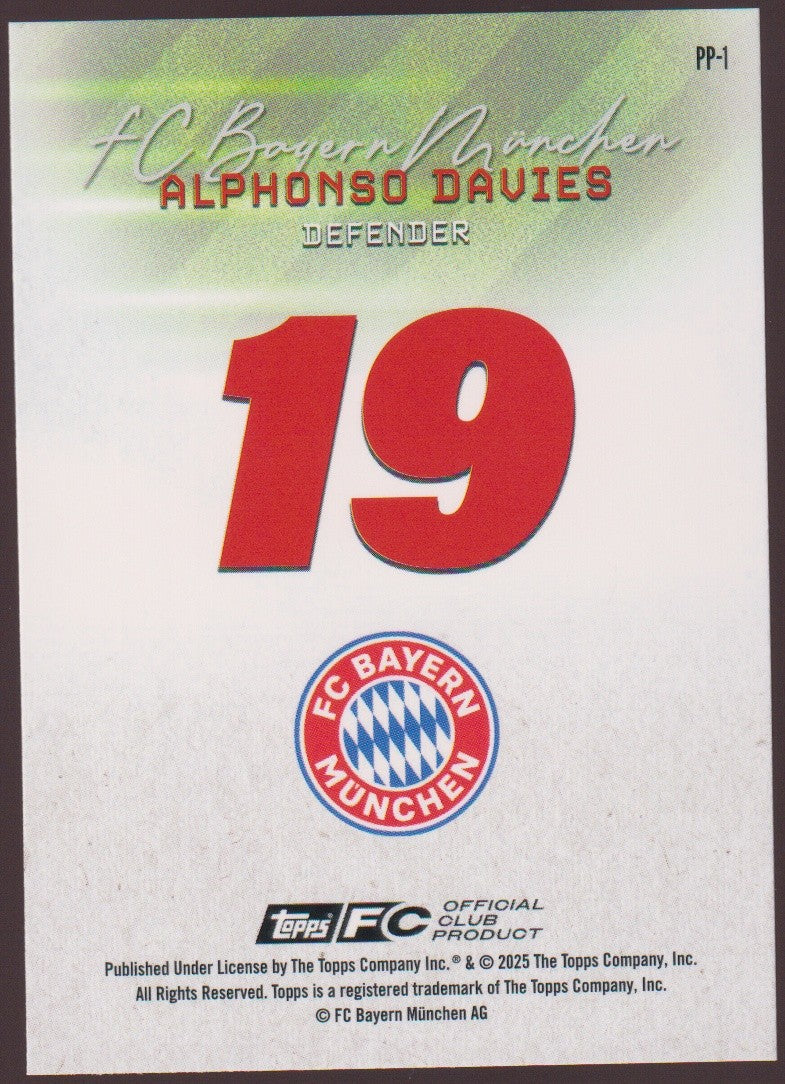 Topps 2024-25 Alphonso Davies FC Bayern München Parallel 41/50 Refractor – Bild 2