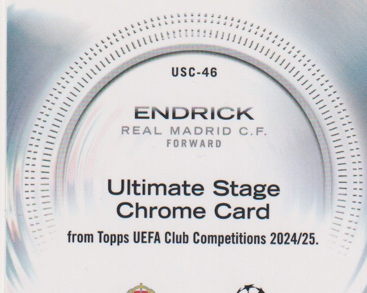 Topps Chrome Ultimate Stage Endrick Rookie Real Madrid C.F. UEFA Club – Bild 2