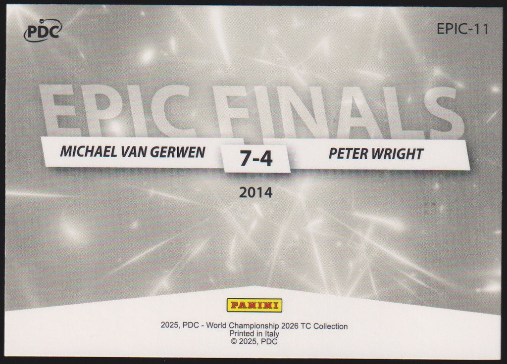 Panini PDC World Michael van Gerwen & Peter Wright Refractor Parallel – Bild 2
