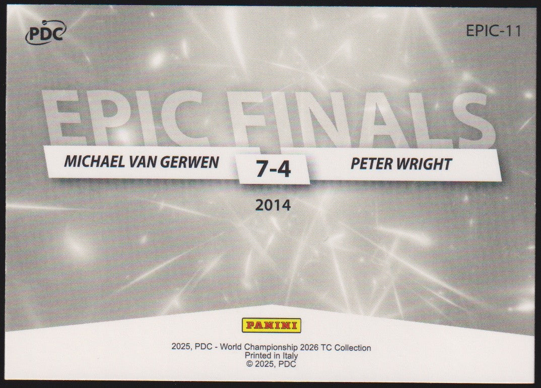 Panini PDC World Michael van Gerwen & Peter Wright Refractor Parallel – Bild 2