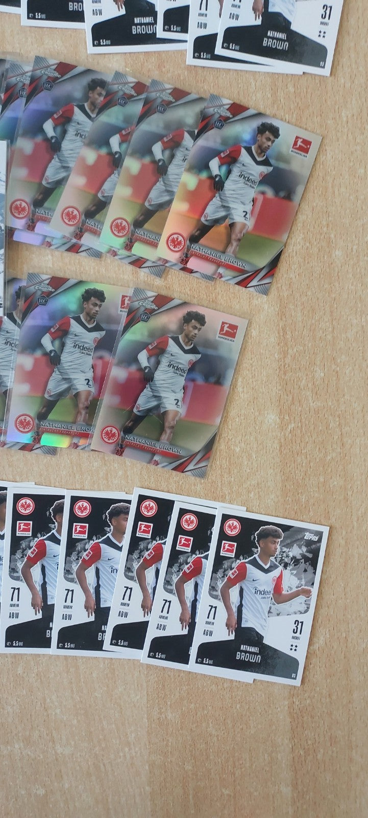 Topps Fußball Sammlung Konvolut 72× Nathaniel Brown Rookie Parallel Refractor – Bild 2