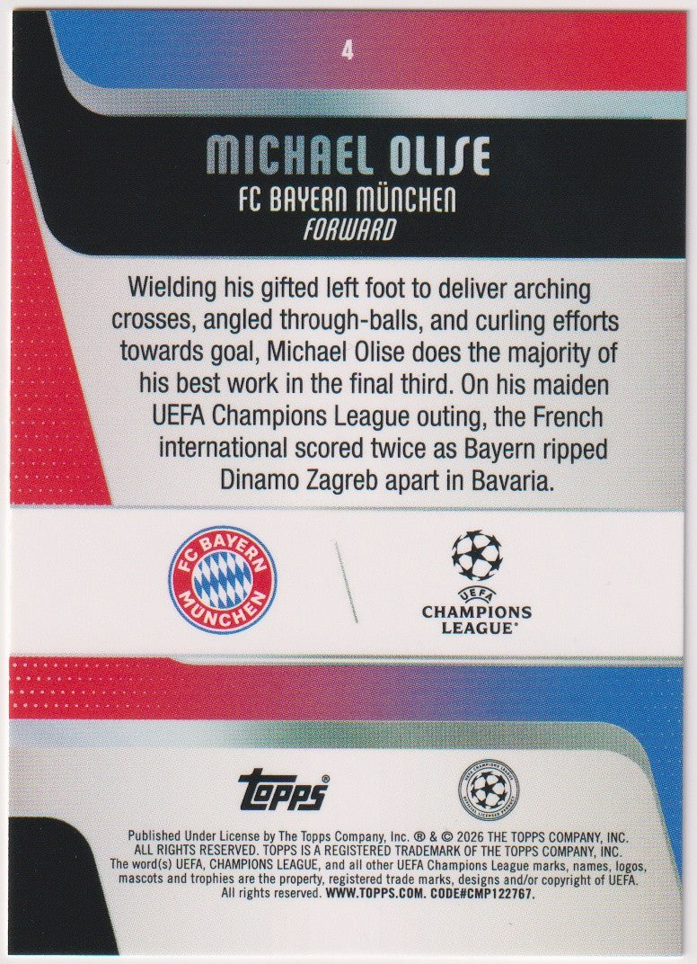 Topps Champions League 2026-27 Michael Olise FC Bayern München Parallel Rare 4 – Bild 2