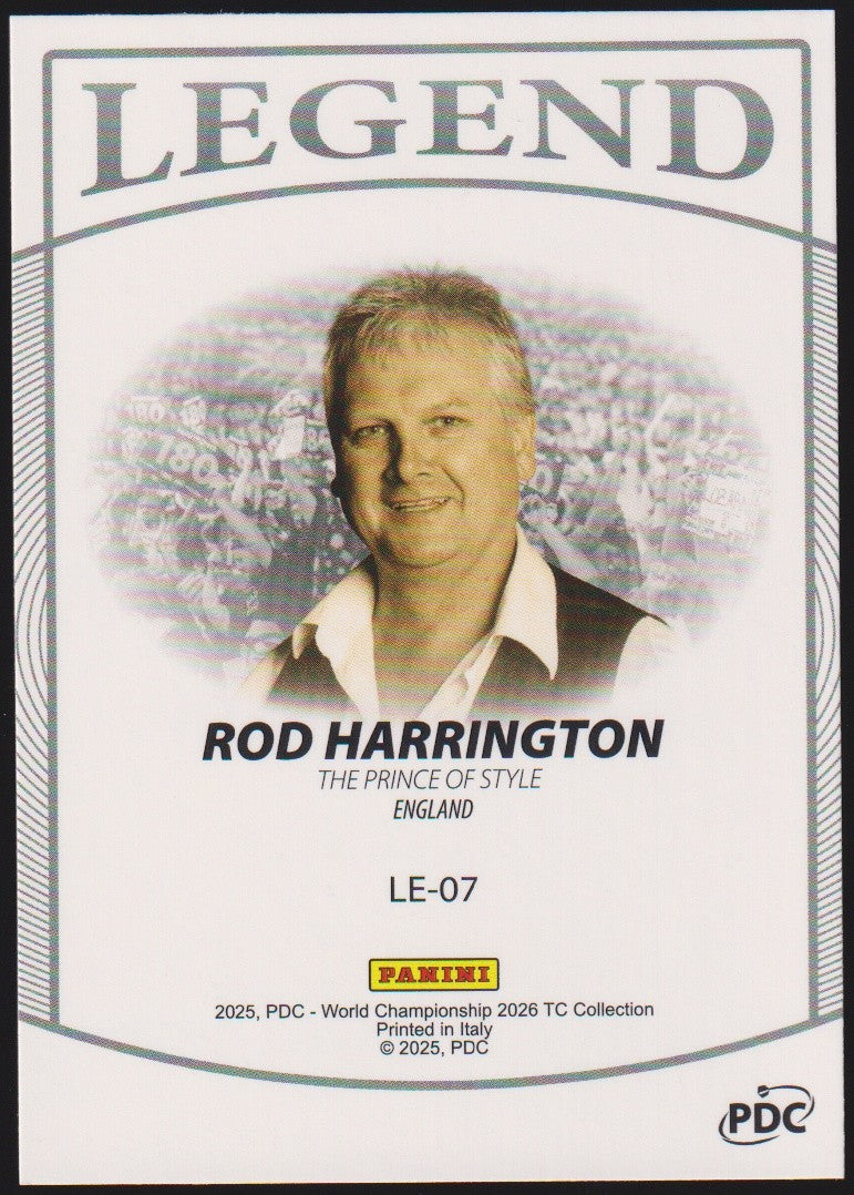 Panini PDC World Championship 2026 Rod Harrington Refractor Parallel – Bild 2
