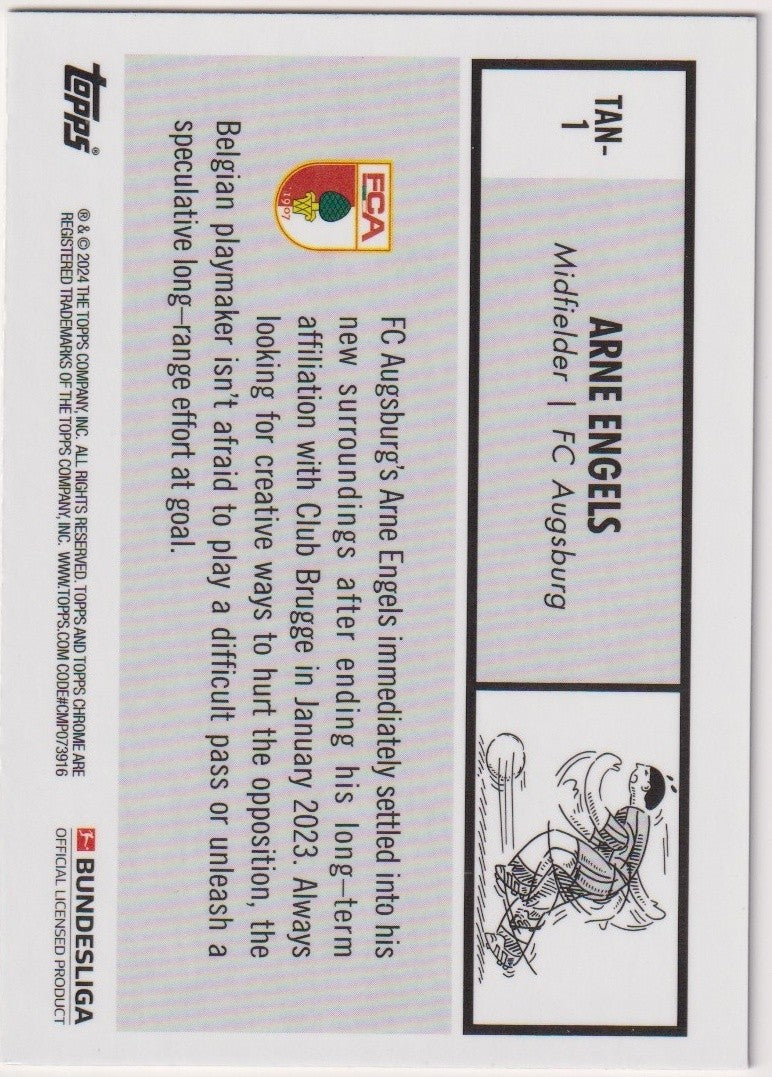 Topps TAN-1 2023-24 Arne Engels FC Augsburg Rookie Parallel Rare #1 – Bild 2