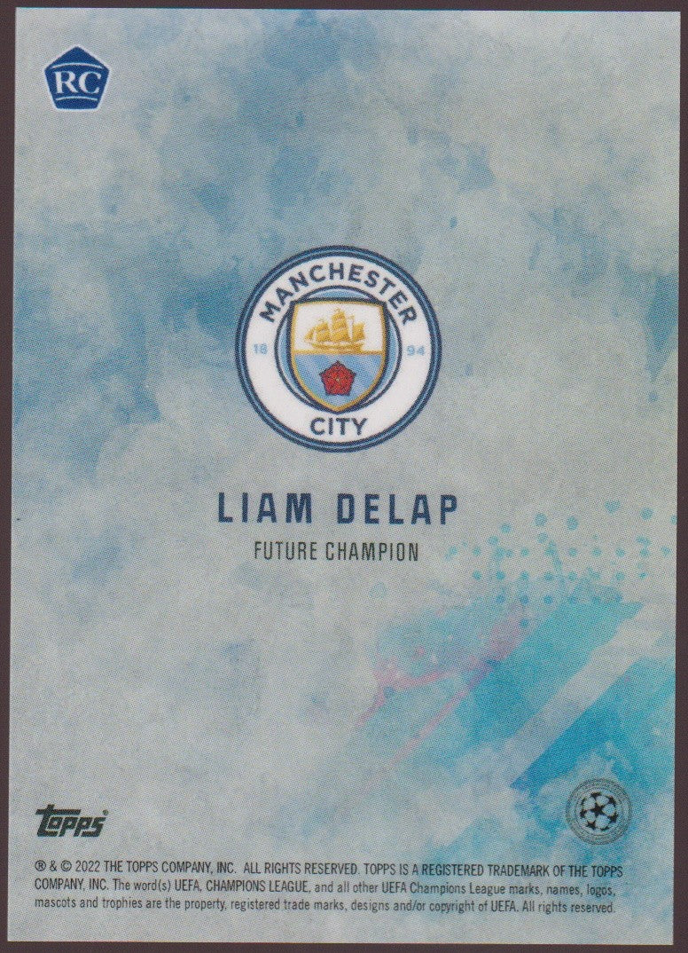 Topps RC 2021-22 Liam Delap Rookie Manchester City Future Champion Parallel Rare – Bild 2