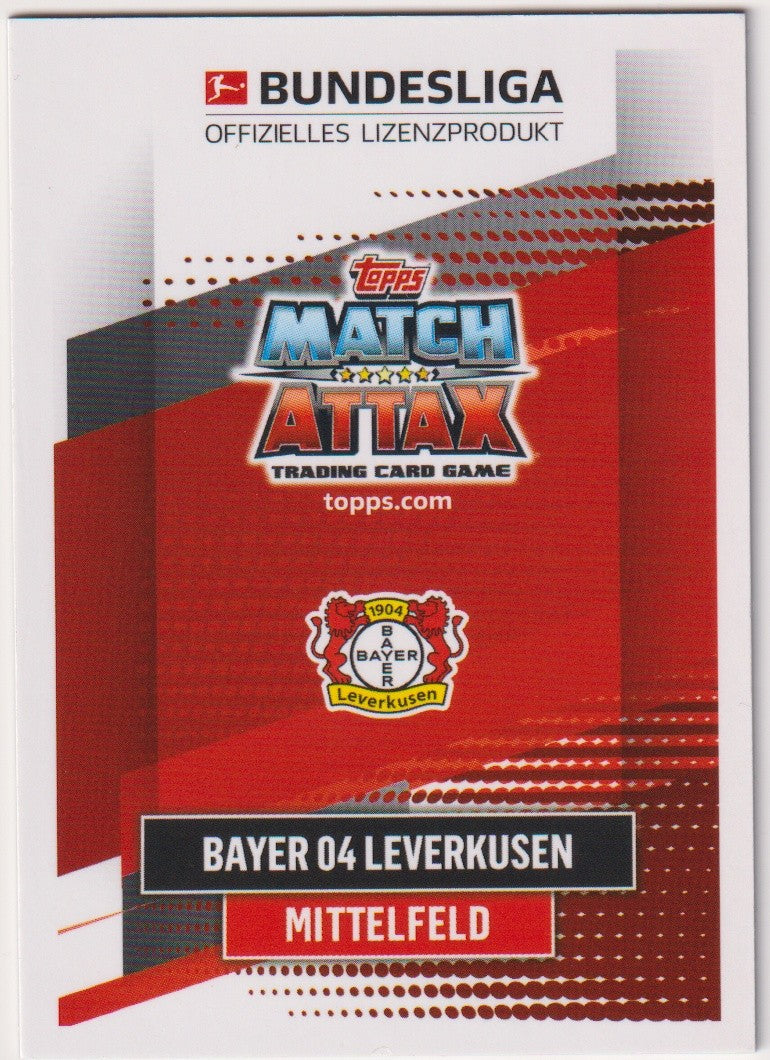Topps Chrome 2023-24 Nadiem Amiri On Card Auto Bayer Leverkusen Match Attax – Bild 2
