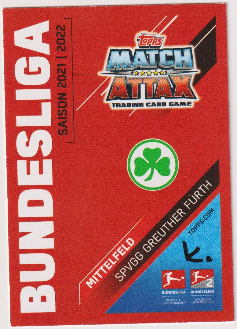 Topps Match Attax 2021-22 Julian Green SPVGG Greuther Fürth Trading Card Game – Bild 2