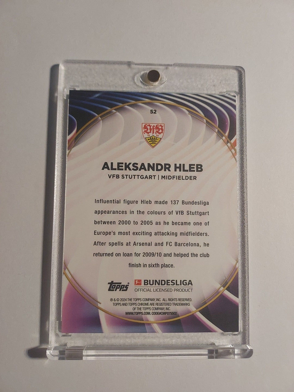 Topps 60 Jahre Bundesliga 2023-24 Aleksandr Hleb Stuttgart Parallel Rare Hit – Bild 2