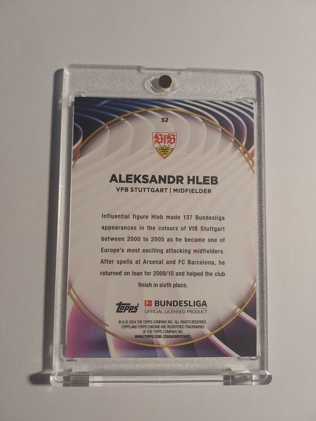 Topps 60 Jahre Bundesliga 2023-24 Aleksandr Hleb Stuttgart Parallel Rare Hit – Bild 2
