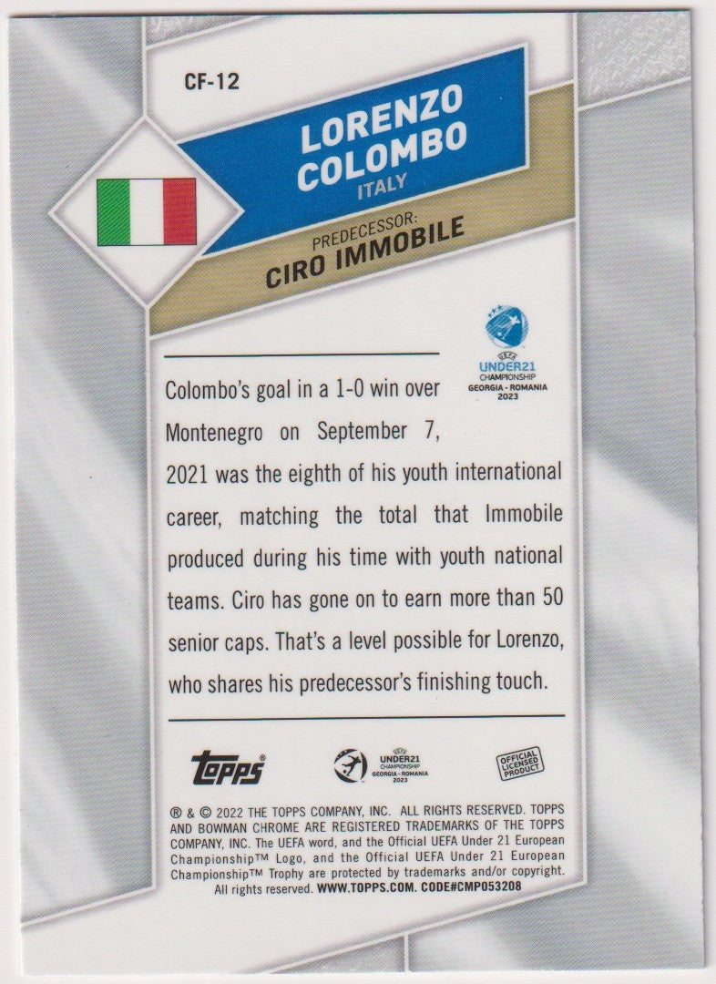 Topps Chrome 2023-24 Lorenzo Colombo Italien Parallel Rare CF-12 – Bild 2