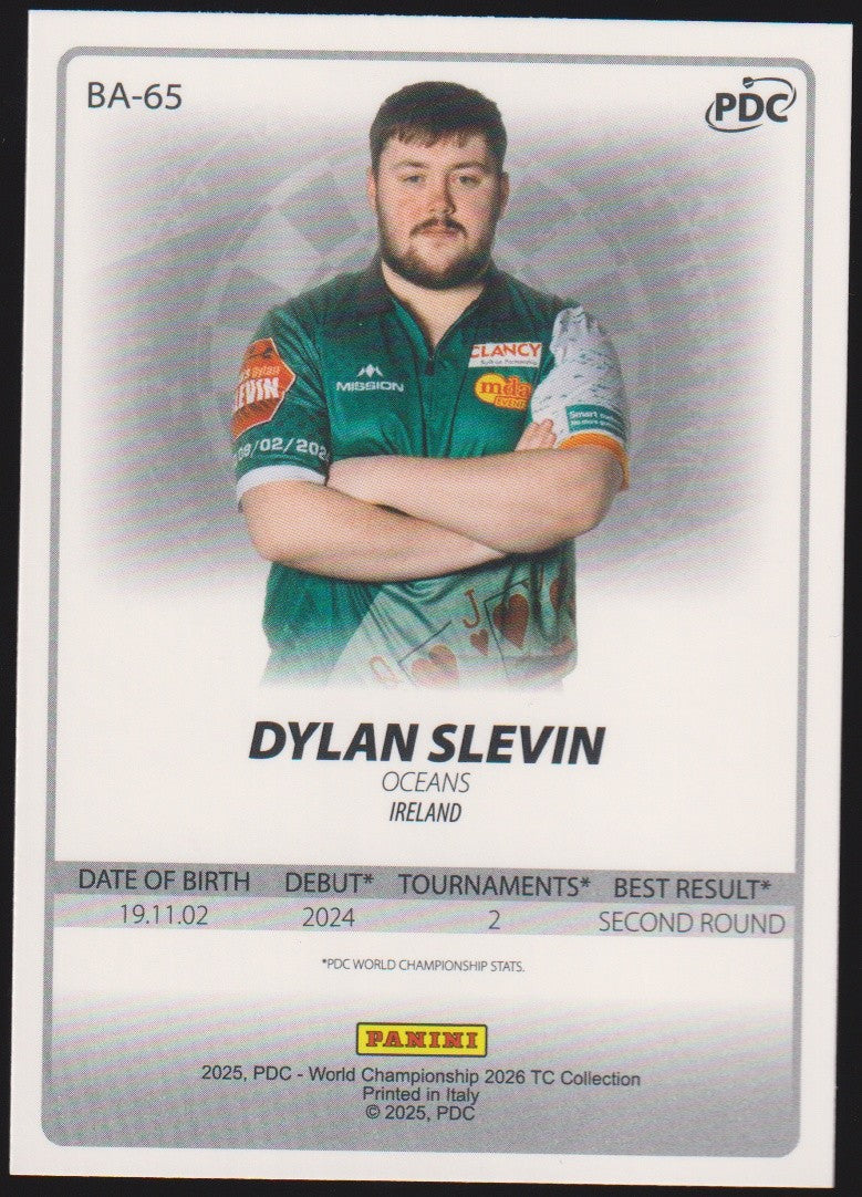 Panini PDC World Championship 2026 Dylan Slevin "Oceans" Refractor Parallel – Bild 2