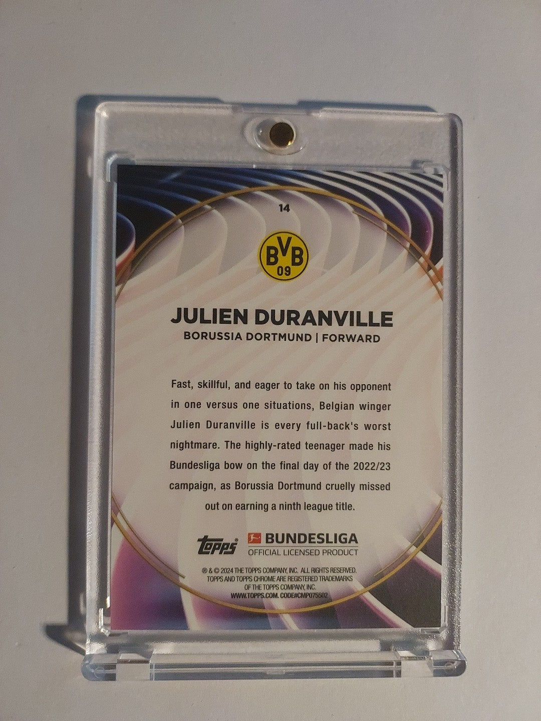 Topps 60 Jahre Bundesliga 2023-24 Julien Duranville Borussia Dortmund Parallel – Bild 2