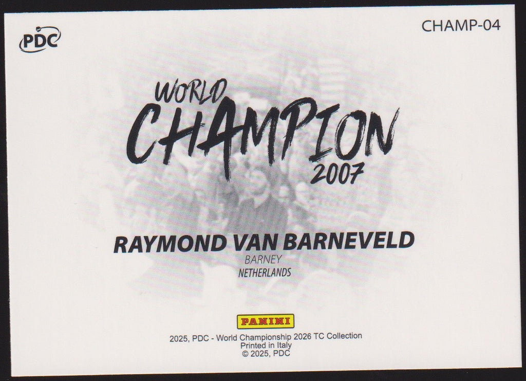 Panini PDC World Championship 2026 Raymond Van Barneveld Refractor Parallel – Bild 2