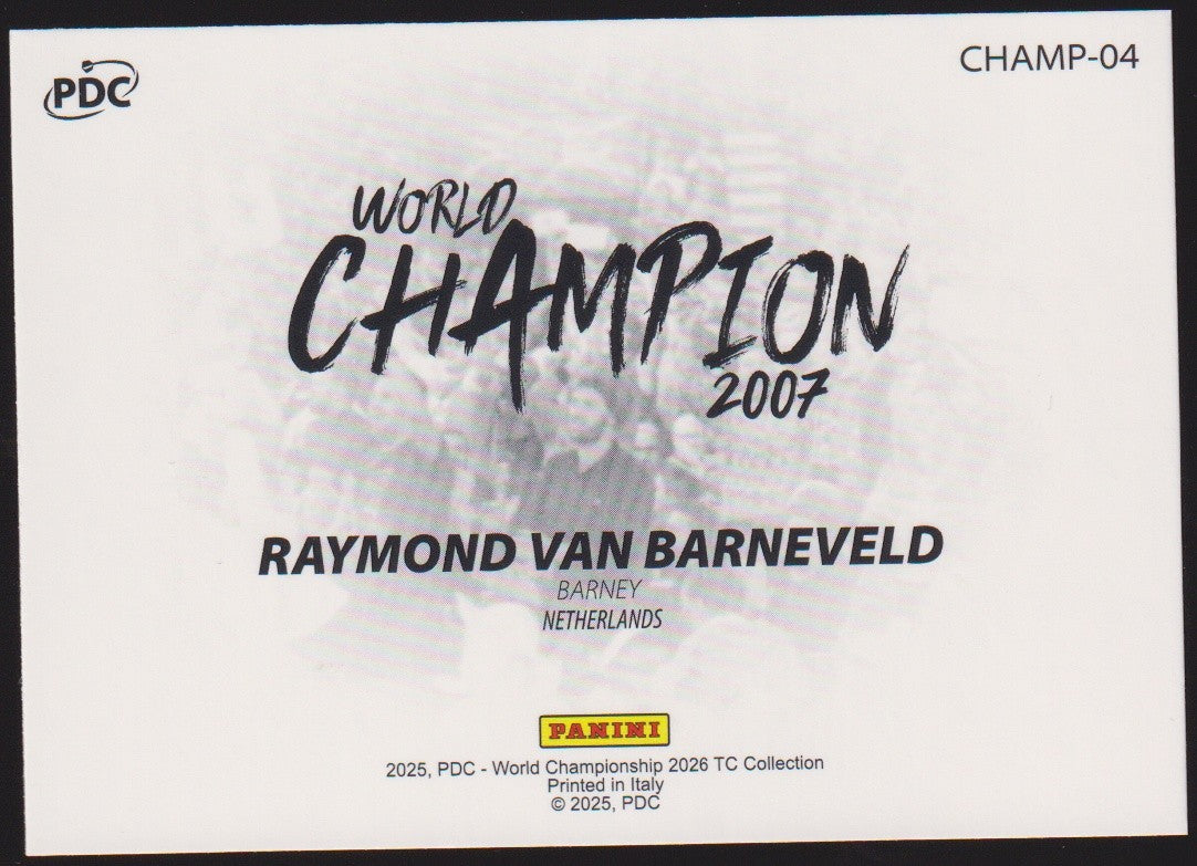 Panini PDC World Championship 2026 Raymond Van Barneveld Refractor Parallel – Bild 2