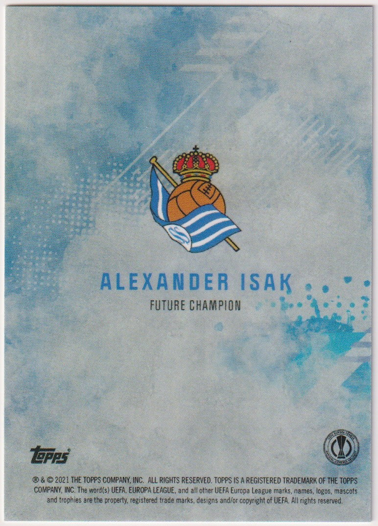 Topps UEFA Europa League 2021-22 Alexander Isak Real Sociedad Parallel Rare – Bild 2