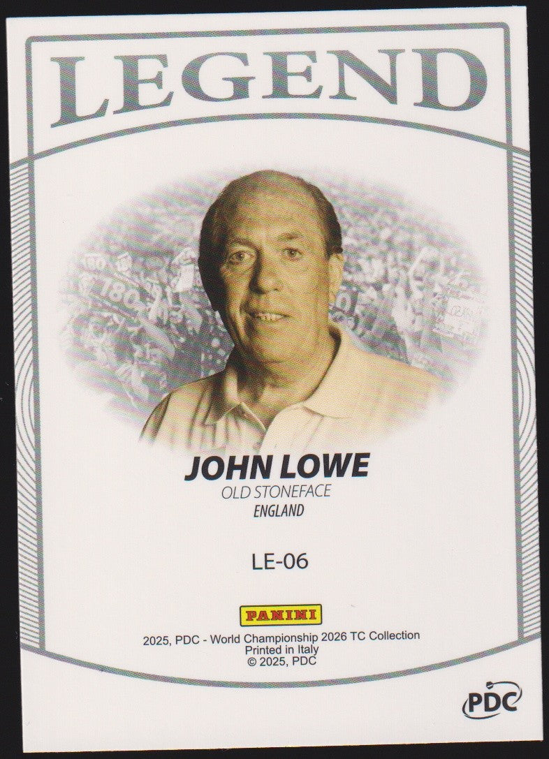 Panini PDC World Championship 2026 John Lowe "Old Stoneface" Refractor Parallel – Bild 2
