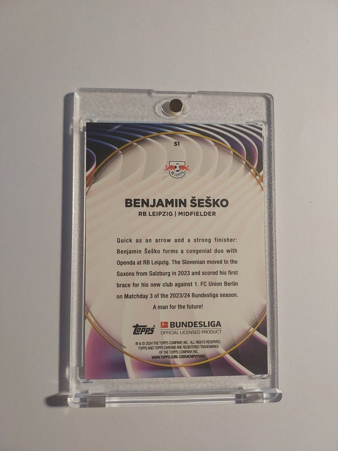 Topps 60 Jahre Bundesliga 2023-24 Benjamin Sesko RB Leipzig Parallel Rare – Bild 2