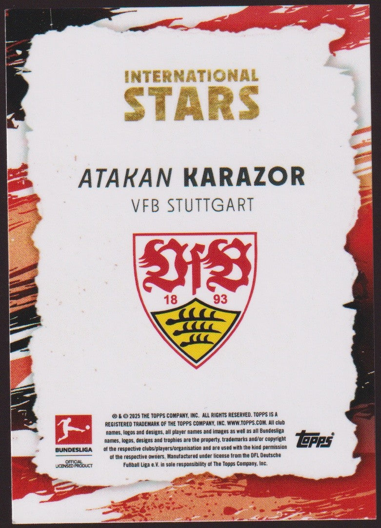 Topps International Stars Atakan Karazor VFB Stuttgart BUNDESLIGA Parallel Rare – Bild 2