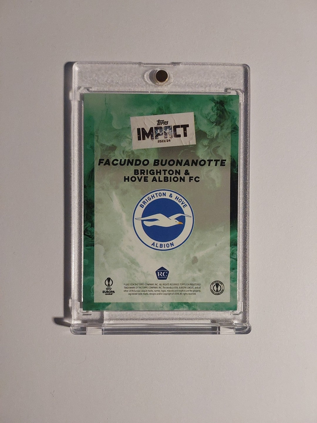 Topps Impact 2023-24 Facundo Buonanotte Brighton & Hove Albion Parallel 29/99 RC – Bild 2