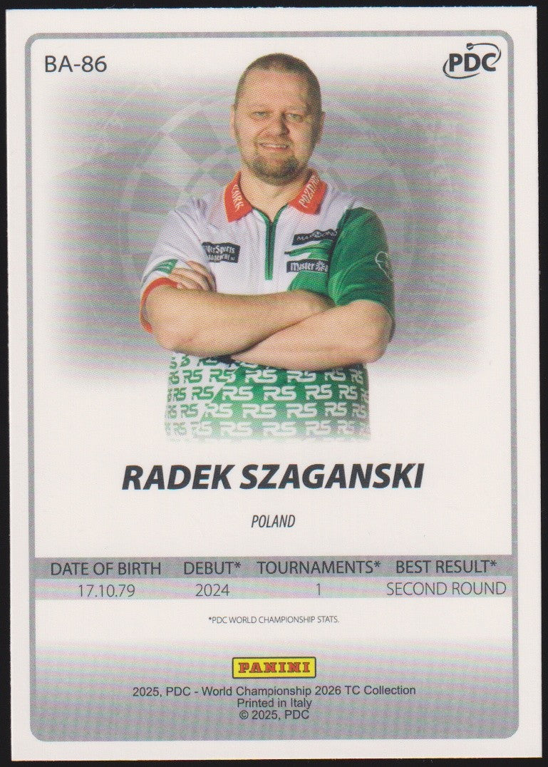 Panini PDC World Championship 2026 Radek Szaganski Refractor Parallel – Bild 2