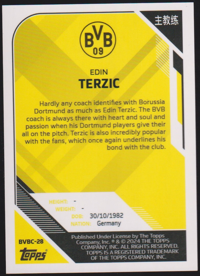 Topps 2023-24 Edin Terzic Borussia Dortmund Parallel Rare – Bild 2