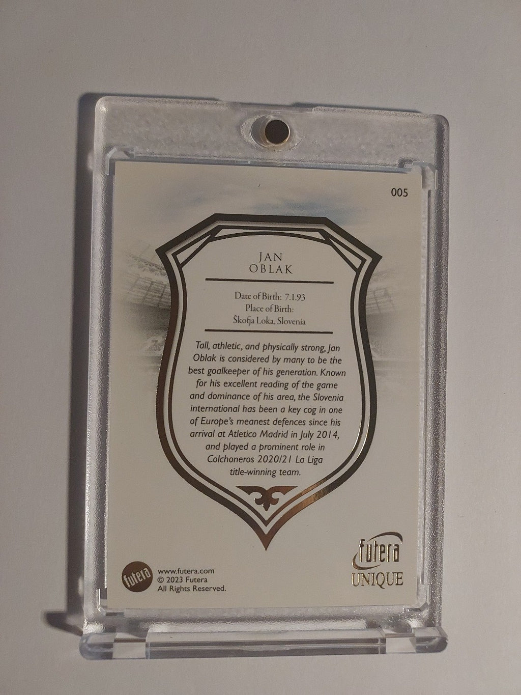 Futera Unique 2023 Jan Oblak Slowenien Atletico Madrid Parallel Insert Rare Hit – Bild 2