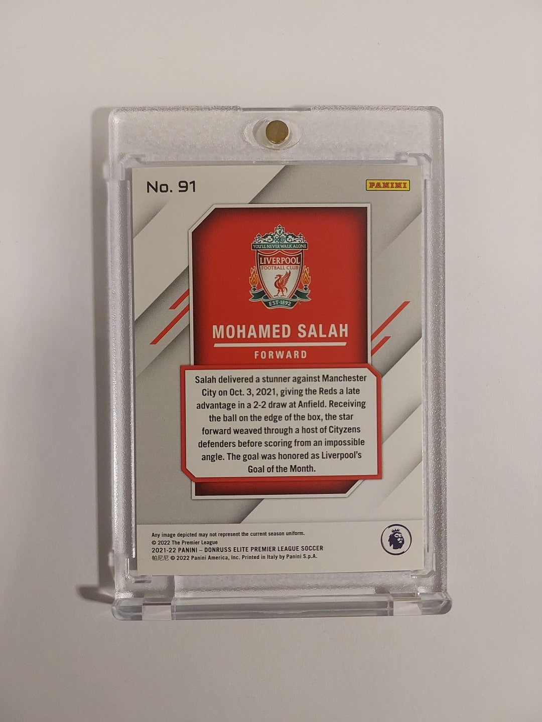 Panini Elite 2021-22 Mohamed Salah Liverpool Parallel Refractor Insert Rare Hit – Bild 2