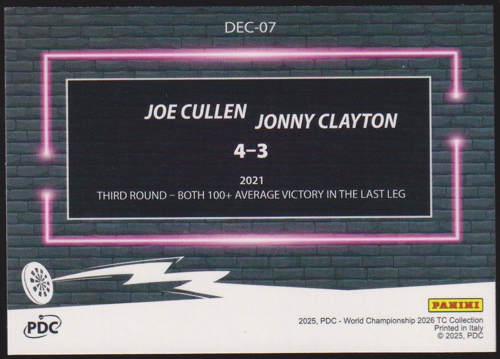 Panini PDC World Championship 2026 Joe Cullen & Jonny Clayton Refractor Parallel – Bild 2