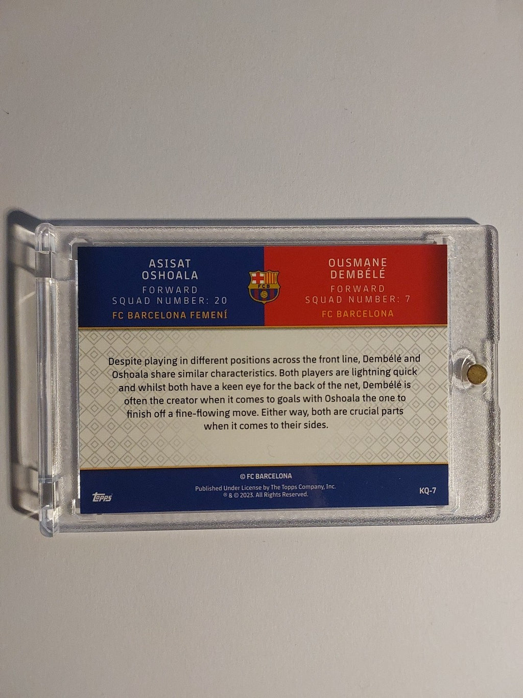 Topps Barcelona 2022-23 Dembele & Oshoala Dual Parallel Refractor Insert Rare – Bild 2
