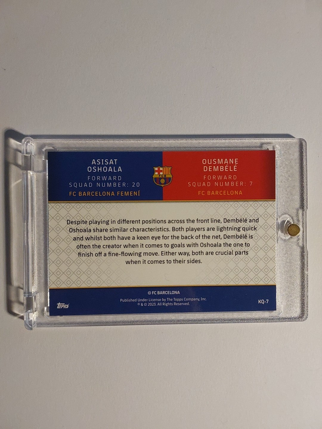 Topps Barcelona 2022-23 Dembele & Oshoala Dual Parallel Refractor Insert Rare – Bild 2