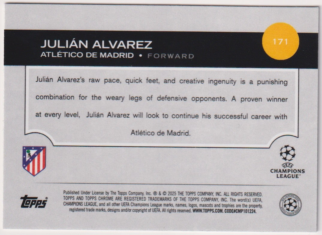 Topps Champions League 2025-26 Julian Alvarez Atlético de Madrid Parallel Rare – Bild 2