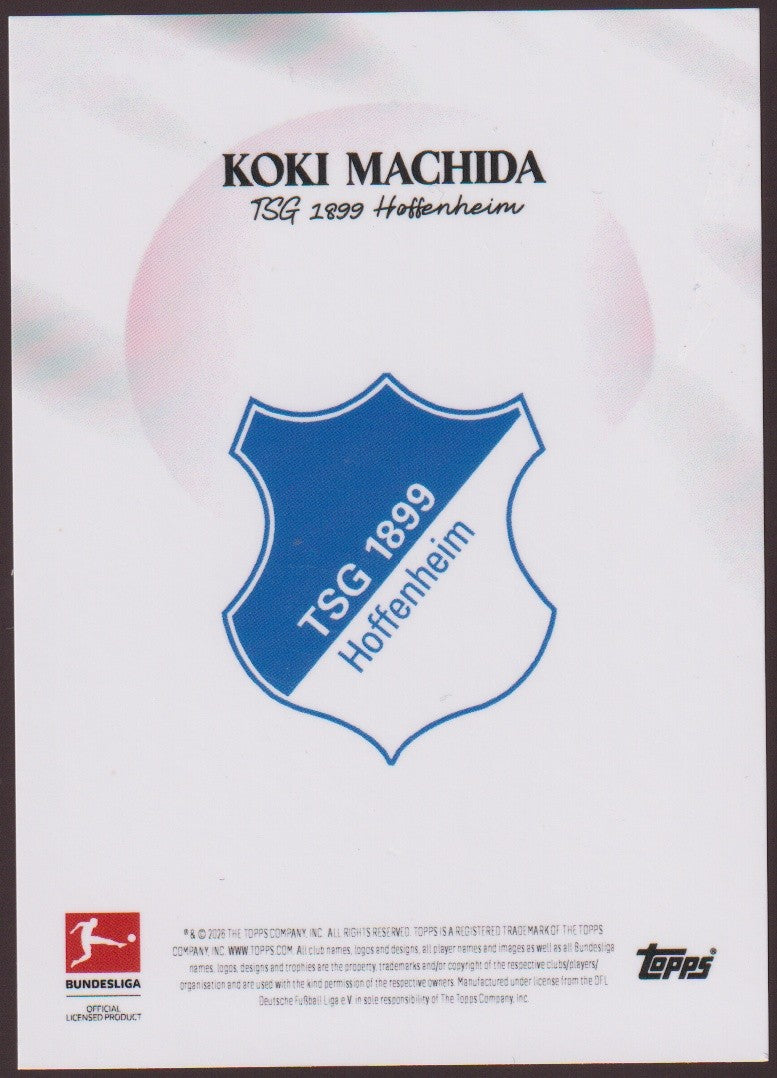 Topps Bundesliga 2025-26 Koki Machida TSG Hoffenheim Parallel 16/50 Refractor – Bild 2