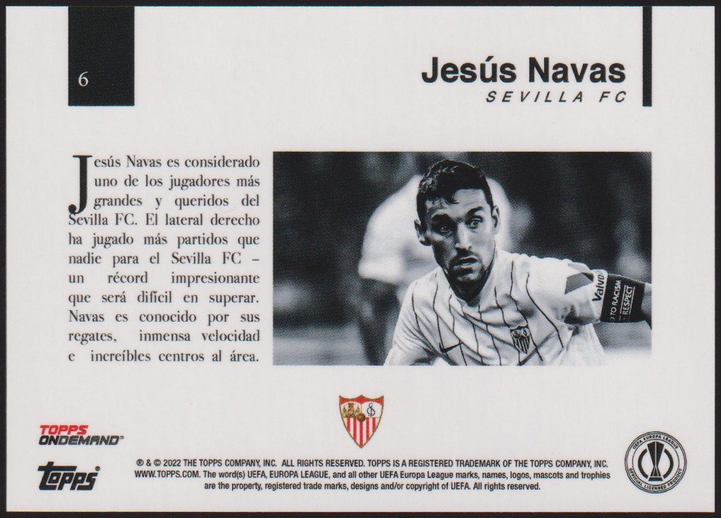 Topps On Demand 2021-22 Jesus Navas Sevilla FC Parallel Rare Nr. 6 – Bild 2