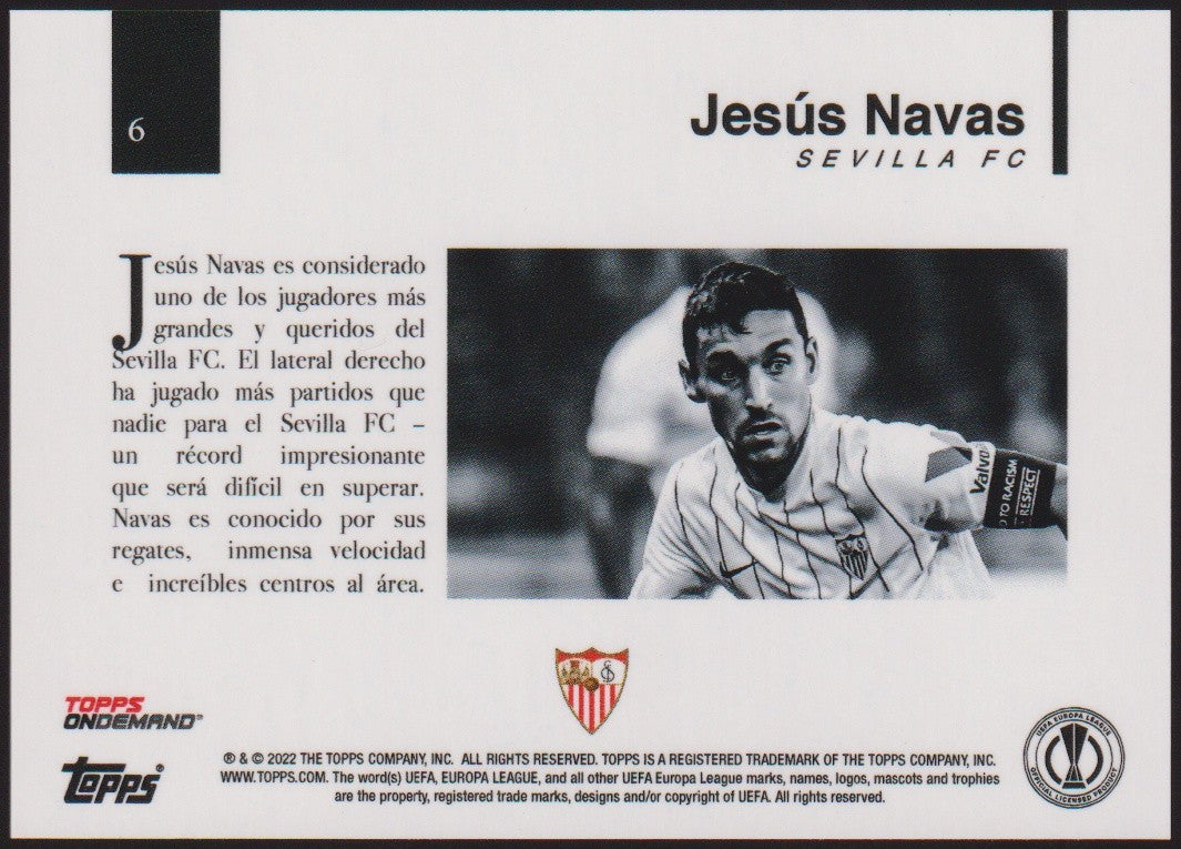 Topps On Demand 2021-22 Jesus Navas Sevilla FC Parallel Rare Nr. 6 – Bild 2