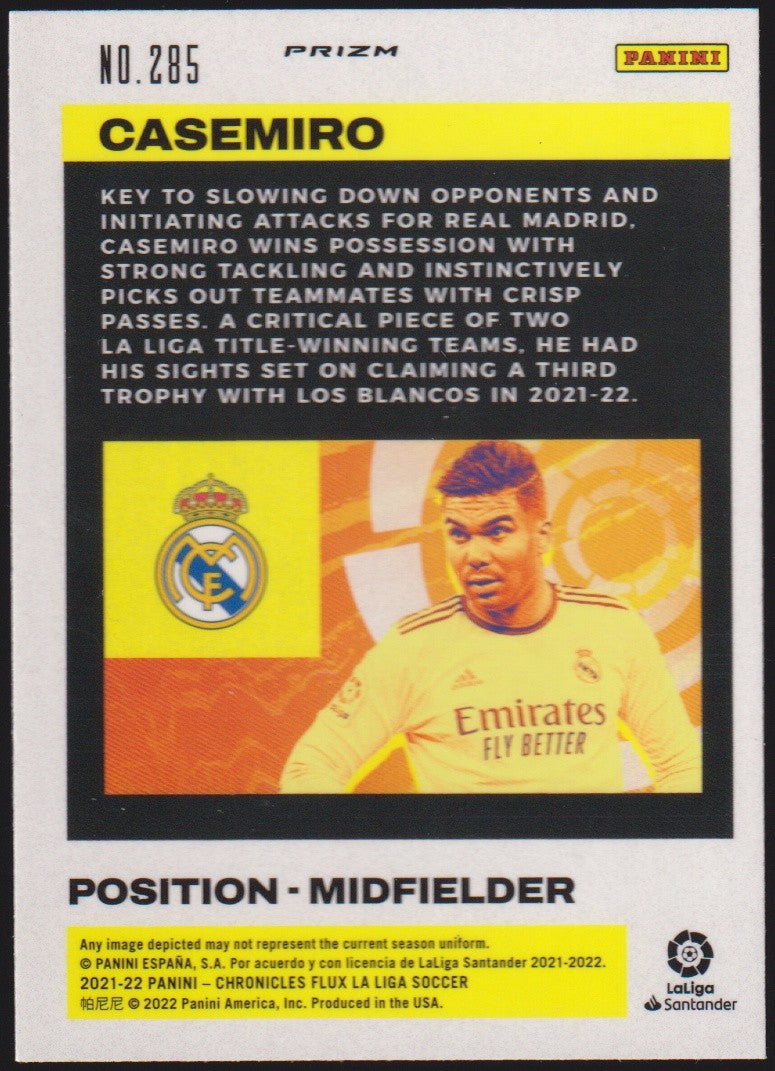 Panini Chronicles Flux La Liga Soccer 2020-21 Casemiro Real Madrid Parallel Rare – Bild 2