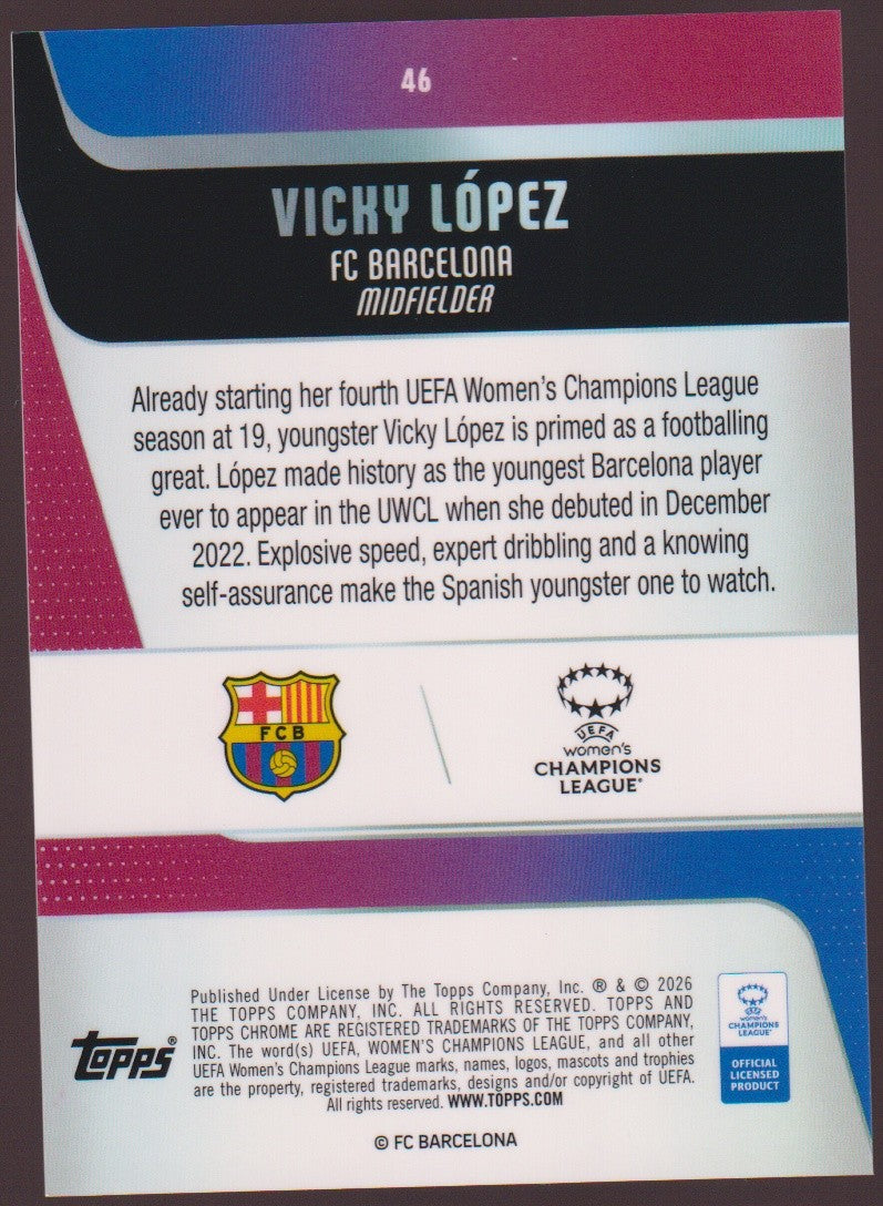 Topps Chrome 2025-26 Vicky Lopez FC Barcelona Parallel 65/75 Refractor – Bild 2