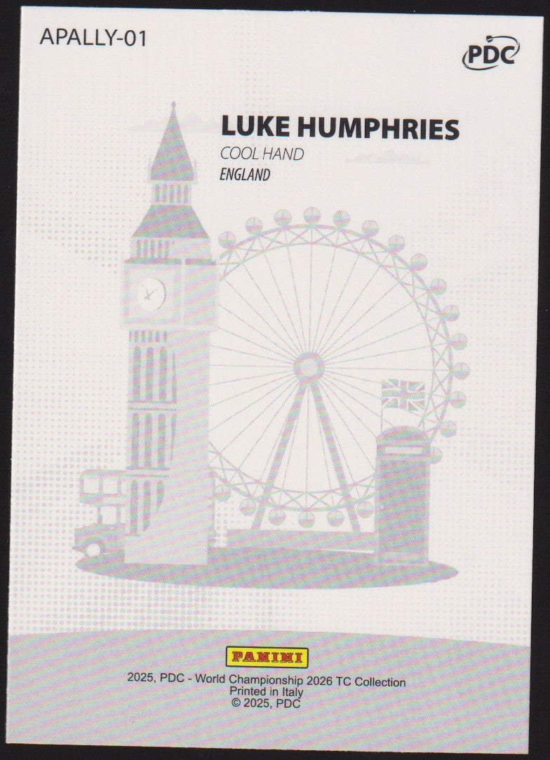 Panini PDC World Championship 2026 Luke Humphries "Cool Hand" Refractor Parallel – Bild 2