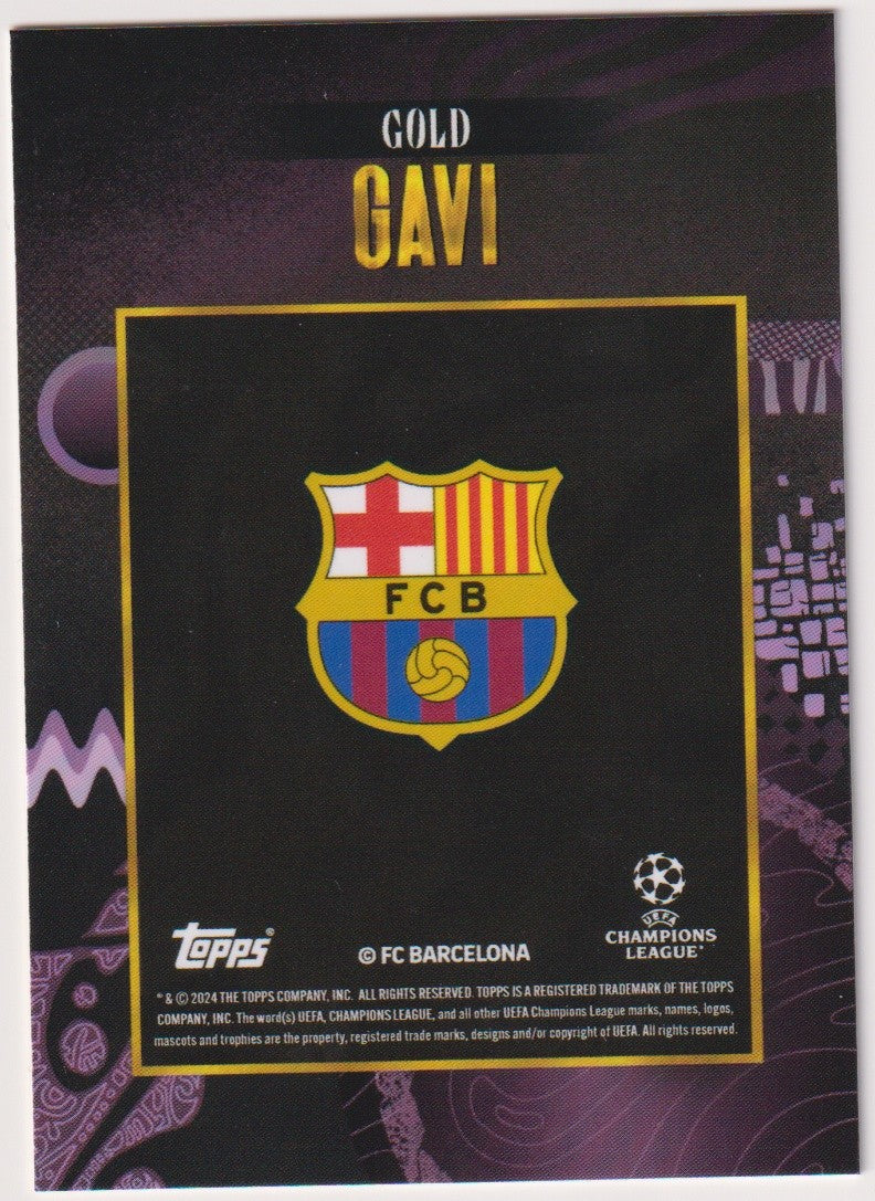 Topps Gold 2024-25 Gavi FC Barcelona UEFA Champions League Parallel Rare 179 – Bild 2