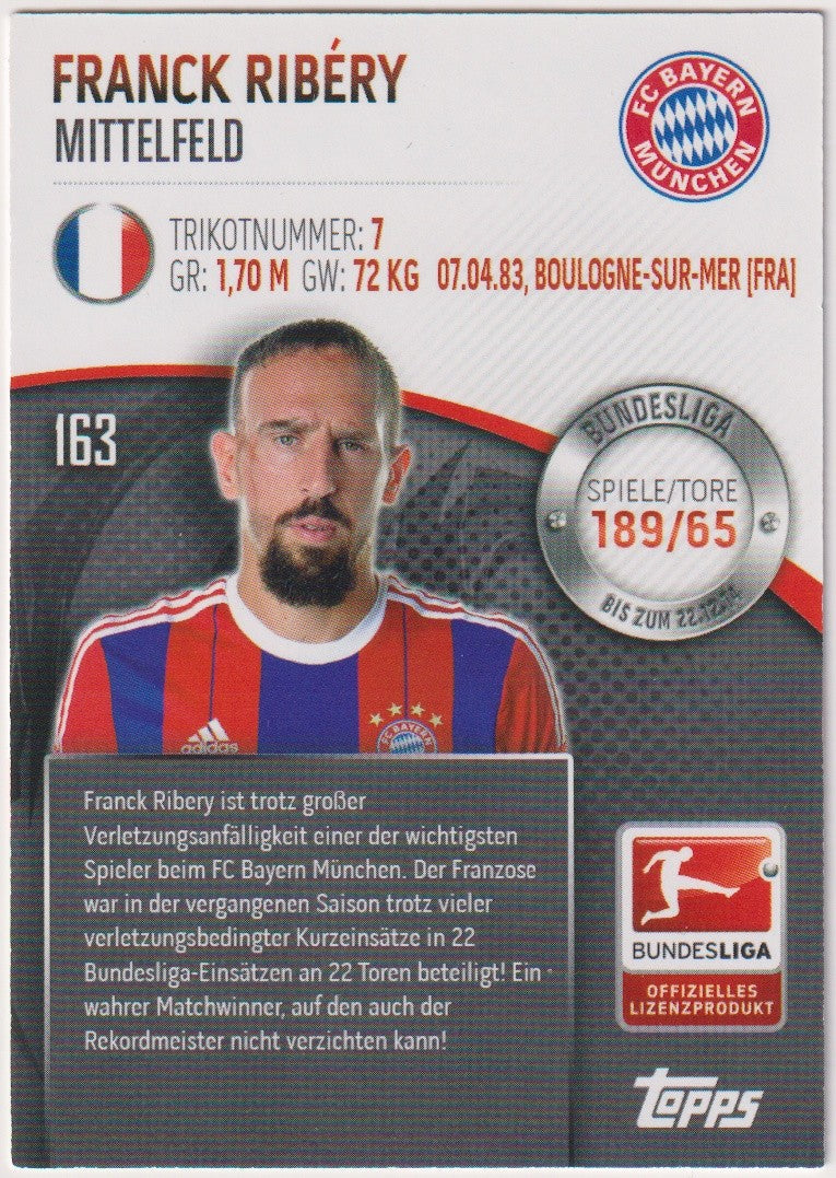 ToppsBundesliga 2013-14 Franck Ribéry FC Bayern München Legend Parallel Rare – Bild 2