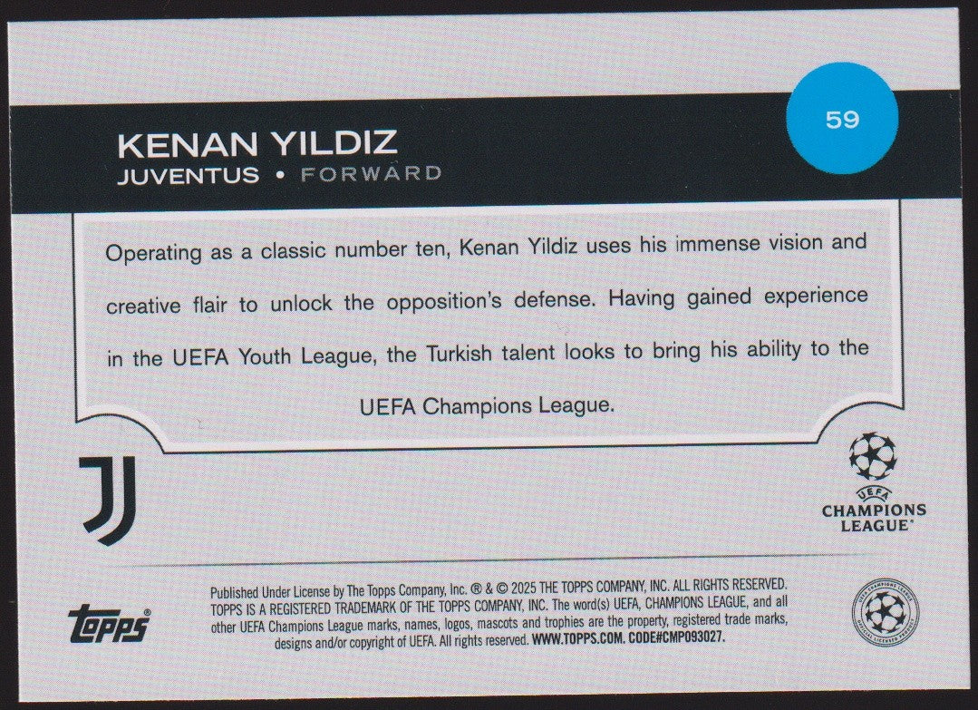 Topps Future Stars 2024-25 Kenan Yildiz Rookie Juventus All-Star Parallel Rare – Bild 2
