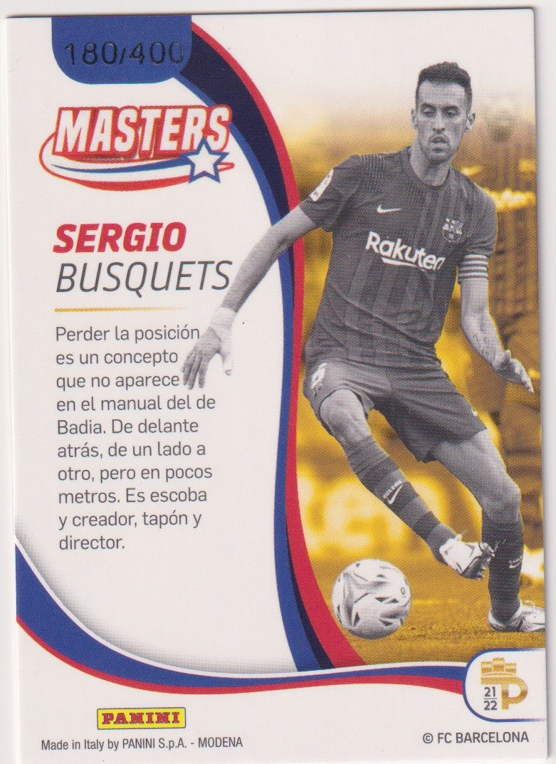 PANINI Masters 2021-22 Sergio Busquets FC Barcelona Parallel 180/400 Rare – Bild 2