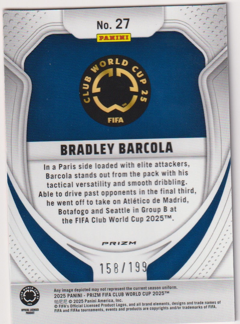 Panini Prizm 2023-24 Bradley Barcola Paris FIFA Club World Cup 2025™ Parallel – Bild 2