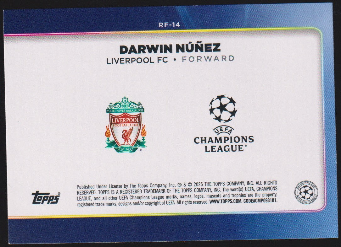 Topps Trophy 2024-25 Darwin Núñez Liverpool FC UEFA Champions League Parallel – Bild 2