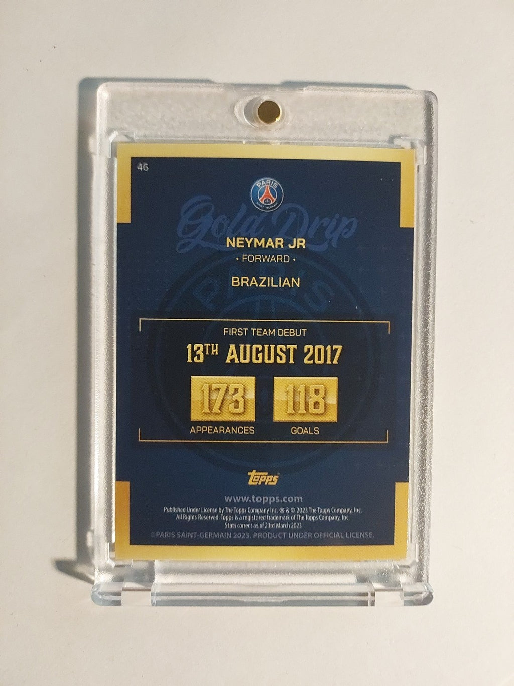 Topps Paris Saint-Germain Neymar Jr Refractor Parallel Insert Ultra Rare Hit – Bild 2