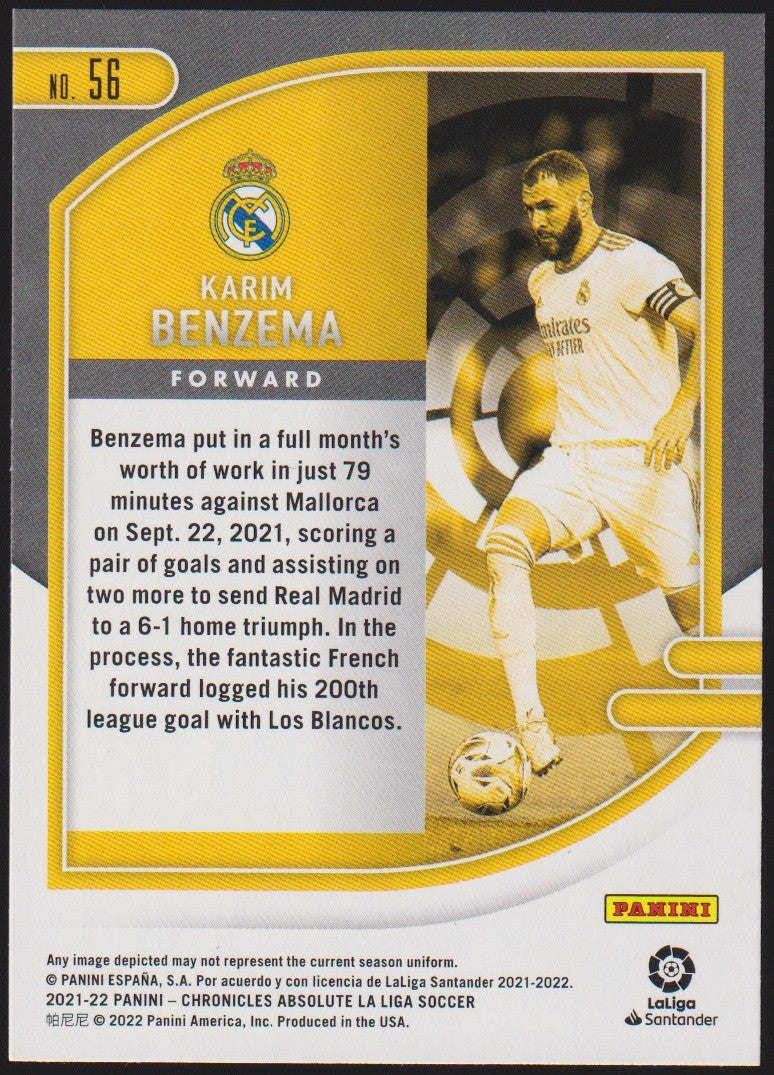 Panini Chronicles Absolute La Liga 2020-21 Karim Benzema Real Madrid Parallel – Bild 2