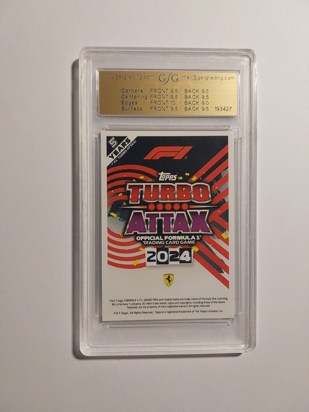 Topps Turbo 2024 Carlos Sainz Ferrari Formel 1 GSG 9.5 = PSA Parallel 252/499 – Bild 2