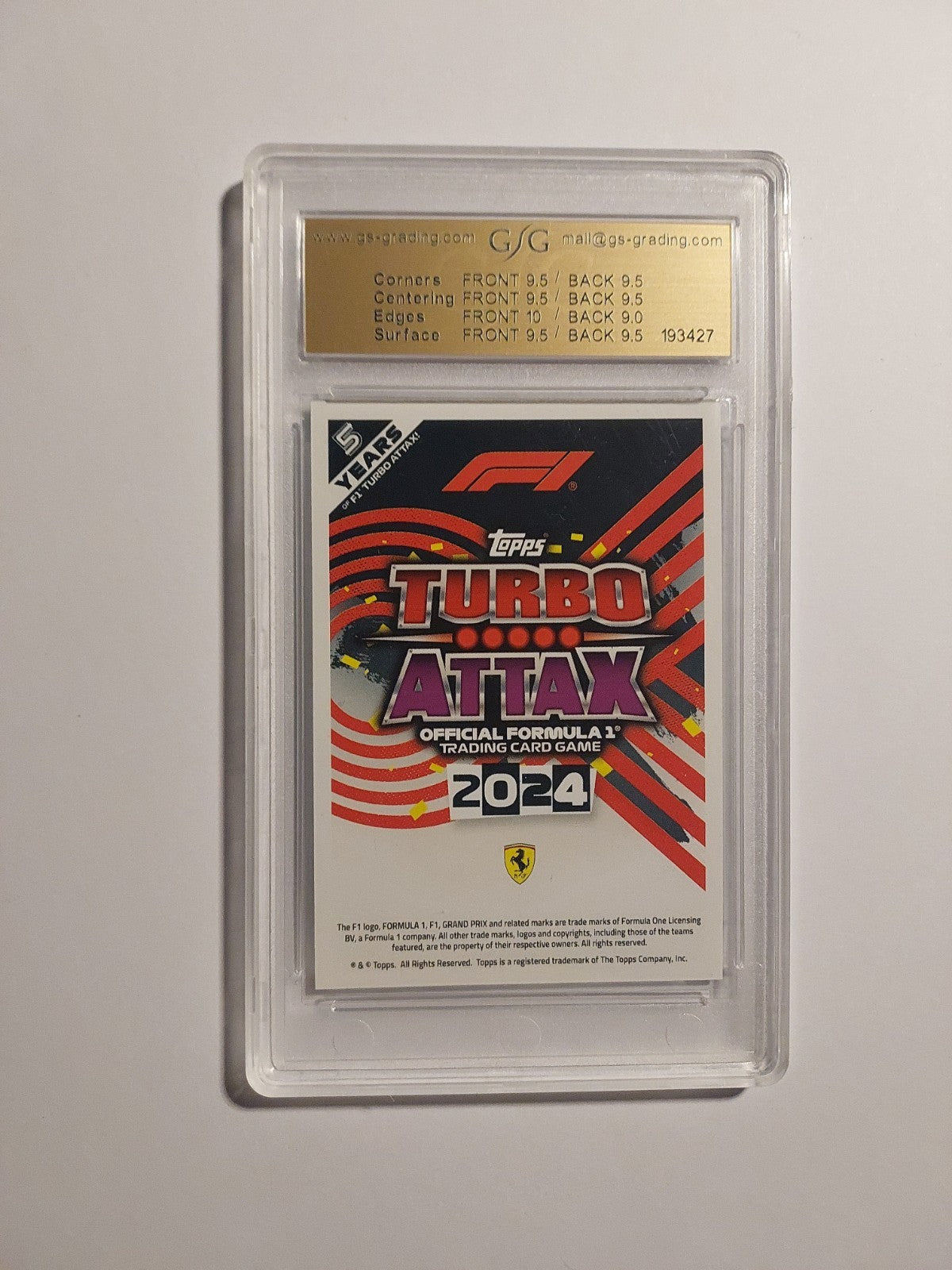 Topps Turbo 2024 Carlos Sainz Ferrari Formel 1 GSG 9.5 = PSA Parallel 252/499 – Bild 2