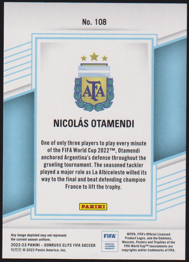 DonRuss Elite FIFA Soccer 2022-23 Nicolas Otamendi Argentina Parallel Rare – Bild 2